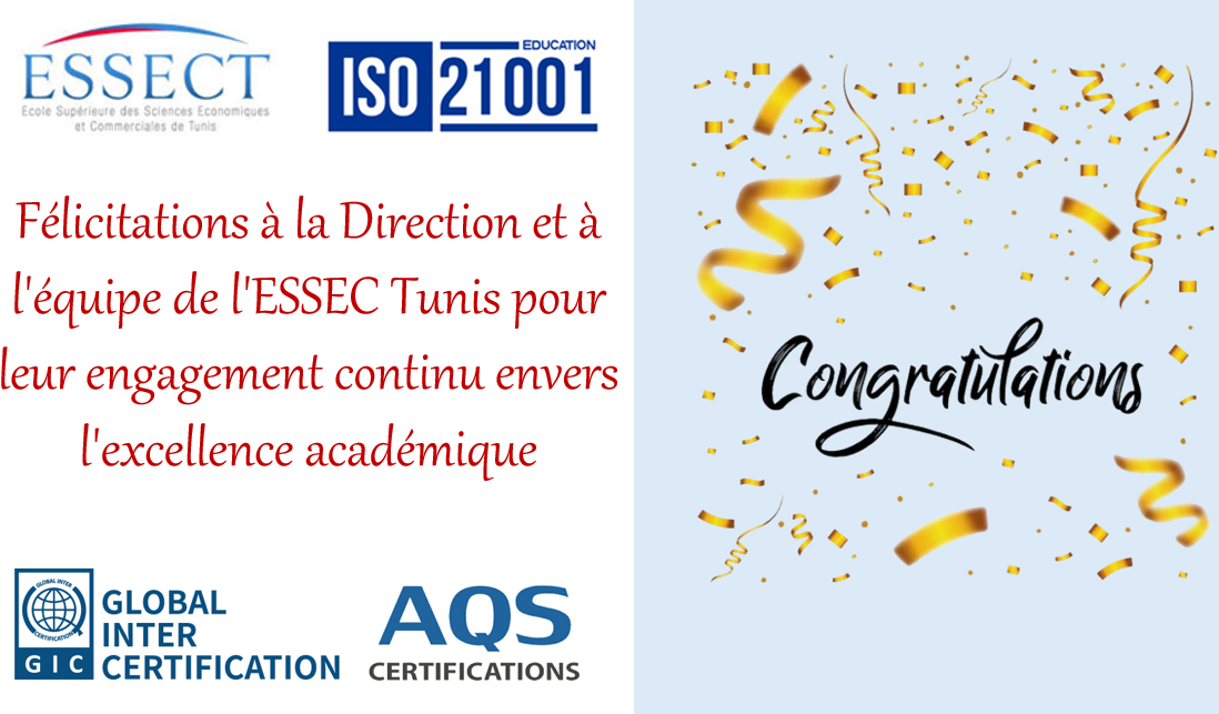 L'ESSECT est certifiée ISO 21001