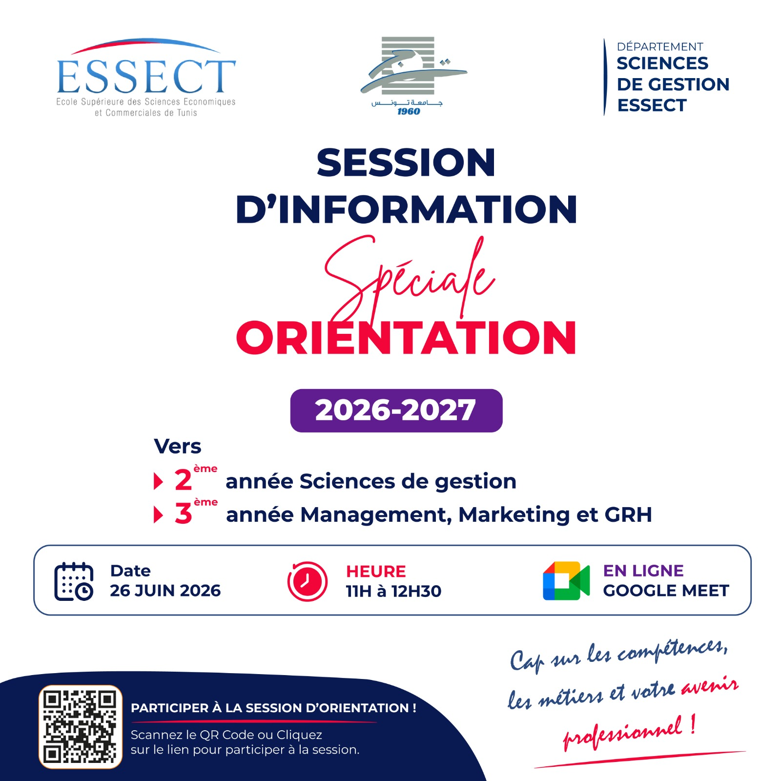 Session d’information "Spéciale Orientation" dédiée aux étudiants de 1ère et 2ème année Sciences de Gestion